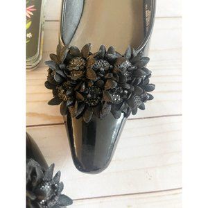 Pierre Dumas Patent Leather Embellished Pump